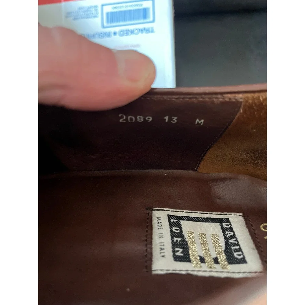 David Eden‎ Gino Mens Cognac Brown Crocodile Embossed Leather Oxfords